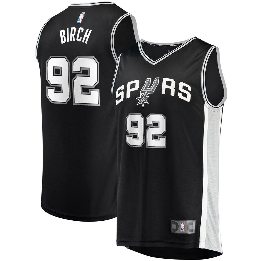 Men San Antonio Spurs #92 Khem Birch Fanatics Branded Black Fast Break Player NBA Jersey